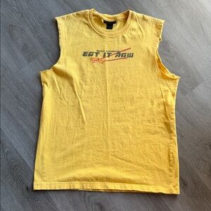 Express vintage Y2K Vibrant Yellow graphic print Tank Top